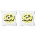 thumbnail image 1 of Ambesonne White Throw Pillow Cover 2 Pack, Hand Drawn Sun Romance, 18", Pale Yellow Black, 1 of 2