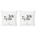 thumbnail image 1 of Saying Throw Pillow Cushion Cover Pack of 2, Romantic Hearts with Brush Calligraphy Design Sleeping Themed Arrangement, Zippered Double-Side Digital Print, 4 Sizes, Multicolor, by Ambesonne, 1 of 2