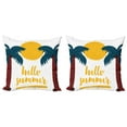 thumbnail image 1 of Ambesonne Saying Throw Pillow Cover 2 Pack, Calligraphy Hello Summer, 20", Teal Redwood Yellow, 1 of 2