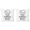 thumbnail image 1 of Ambesonne Saying Throw Pillow Cover 2 Pack, You Took My Heart Saying, 20", Black White, 1 of 2