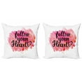 thumbnail image 1 of Saying Throw Pillow Cushion Cover Pack of 2, Typography Phrase Follow Your Heart on Watercolor Effect Background, Zippered Double-Side Digital Print, 4 Sizes, Black Hot Pink and Coral, by Ambesonne, 1 of 2