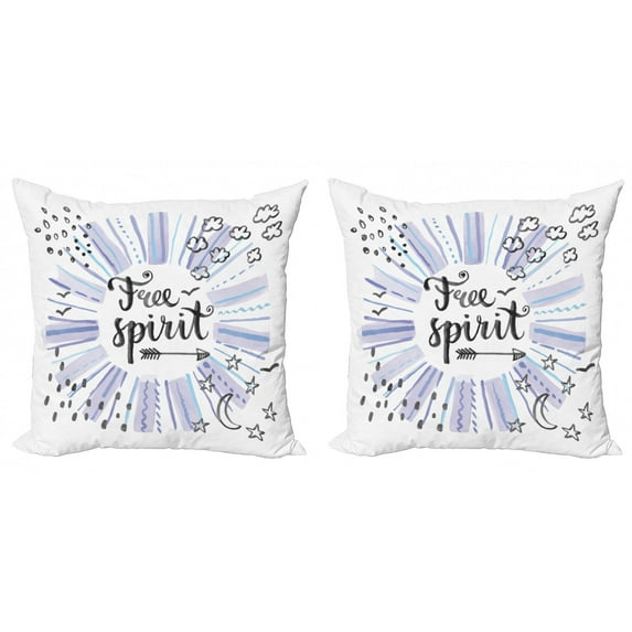 Ambesonne Saying Throw Pillow Cover 2 Pack, Starburst Free, 24", Multicolor