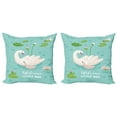 thumbnail image 1 of Ambesonne Saying Throw Pillow Cover 2 Pack, Swan Welcoming, 18", Lime Green Pale Eggshell, 1 of 2