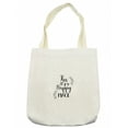 thumbnail image 1 of Saying Tote Bag, Cursive This is My Happy Place Typography Simplistic Monochrome Design, Cloth Linen Reusable Bag for Shopping Books Beach and More, 16.5" X 14", Cream, by Ambesonne, 1 of 2