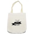 thumbnail image 1 of Saying Tote Bag, Modern Calligraphy I Need Vitamin Sleep Lettering with Doodled Sleeping Eyes, Cloth Linen Reusable Bag for Shopping Books Beach and More, 16.5" X 14", Cream, by Ambesonne, 1 of 2