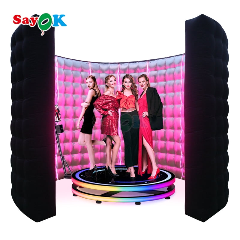 Sayok 9.8×7.8ft 360 Photo Booth Enclosure with LED Light Inflatable 360 ...