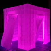 Sayok 8.2ft Inflatable Photo Booth Enclosure with Blower,White LED Screen Backdrop with Remote Controller for Party Wedding