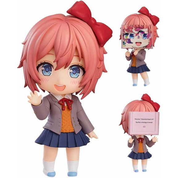 Sayori 10cm Anime Action Figure, PVC Statue Interchangeable Accessories, Room Decor