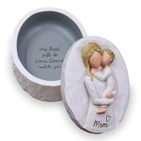 Sayouart Gifts for Mom, Gift for Mom from Son Daughter, Moms Gifts for Birthday, Mothers Day and Christmas, Sculpted Hand-Painted Keepsake Box A101