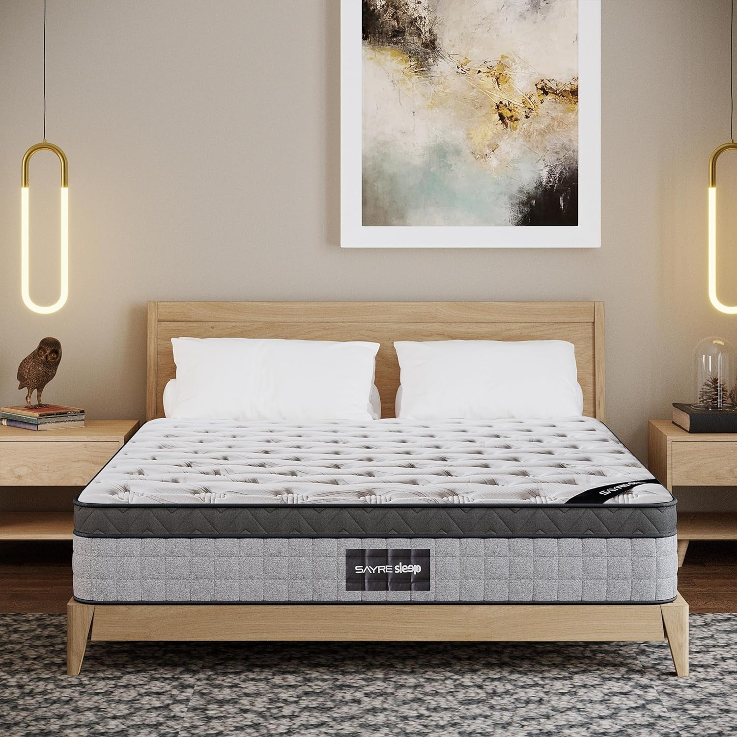 Sayre Sleep Twin Mattress, Gel Memory Foam Hybrid Mattress 12Inch
