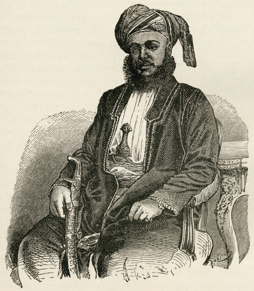 Sayyid Barghash Bin Said Al-Busaid 1837 To 1888 Second Sultan Of Zanzibar East Africa From The Worlds Inhabitants By GT Bettany Published 1888 Canvas Art - Ken Welsh Design Pics (26 x 30)