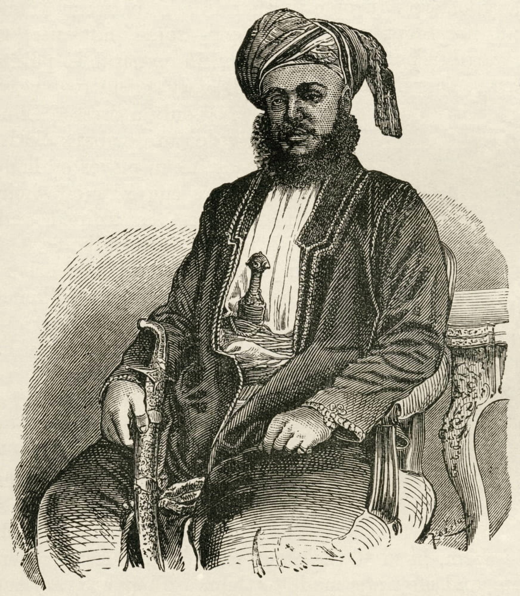 Sayyid Barghash Bin Said Al-Busaid 1837 To 1888 Second Sultan Of Zanzibar East Africa From The Worlds Inhabitants By GT Bettany Published 1888 Canvas Art - Ken Welsh Design Pics (13 x 15)