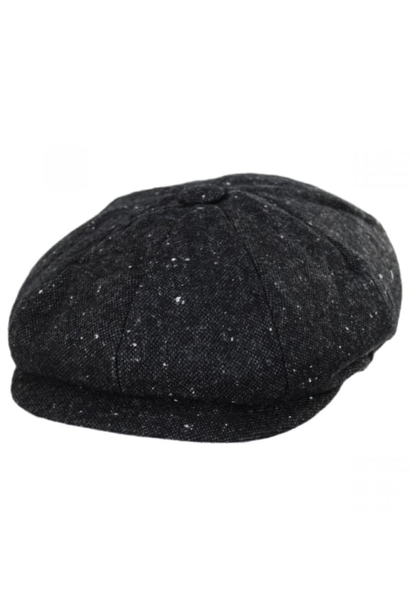 Sazerac Tweed Wool Blend Newsboy Cap - S - Dark Gray
