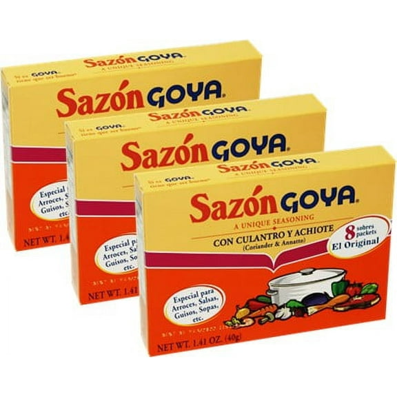 Sazon Goya 1.41 Oz con Culantro y Achiote Pack of 3