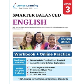 SBAC Test Prep: Grade 3 English Language Arts Literacy (ELA) Common Core Practice Book and Full-length Online Assessment, (Paperback)