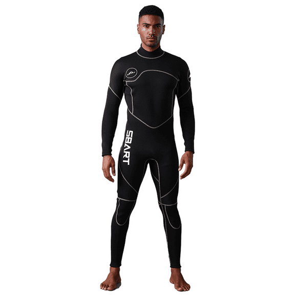 Sbart Mens 3mm Wetsuit, Full Body Diving Suit Back Zip Wetsuit for Diving Snorkeling Surfing Swimming