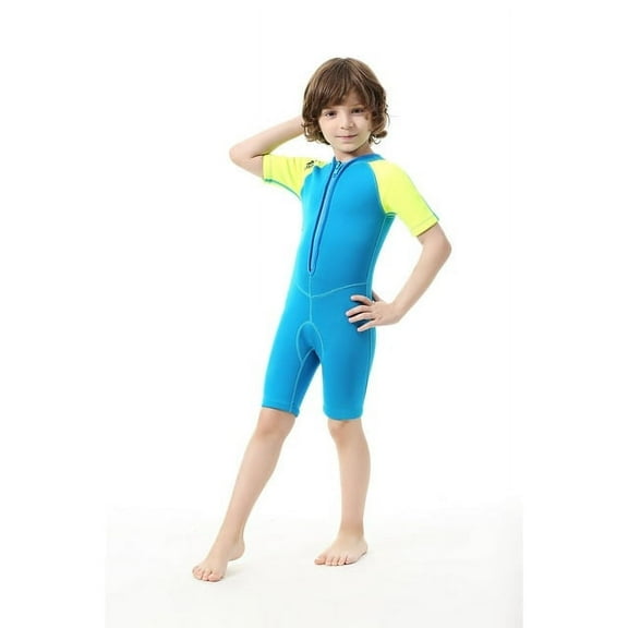 Sbart Wetsuit for Boys Girls Toddlers, 2mm Back Zipper Shorty Wetsuits, Neoprene Thermal Swimsuits for Diving Surfing Swim Lessons