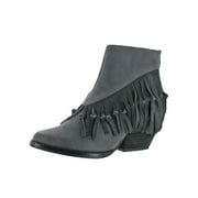 Sbicca Byanca Women's Leather Fringe Ankle Bootie Boot Gray Size 6.5