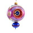 thumbnail image 1 of Sbk Gifts Holiday Fuchsia Floral Triple Reflector Ornament Teardrop Christmas Sbk221012, 1 of 3