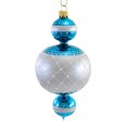 thumbnail image 1 of Sbk Gifts Holiday Teal & Silver 3 Ball Pendent Ornament Lattice Diamond Sbk221034, 1 of 3