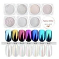 SblSag 7 Boxes Nail Powder Pearl Holographic Nail Glitter Powder Set