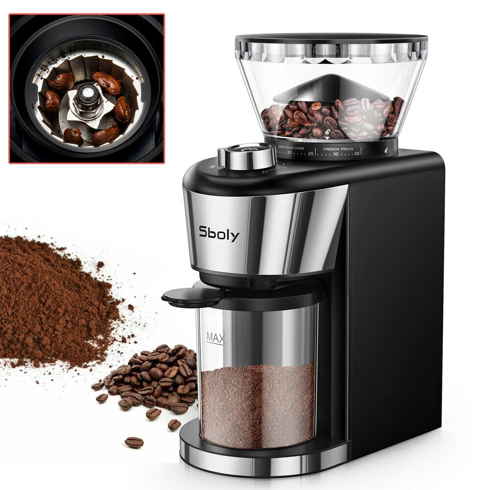 Sboly Electric press, Electric Burr Mill Automatic Coffee Grinder for Drip  French Press 2-12 Cup