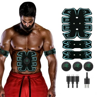 Mdhand Electric Muscle Stimulation EMS AB Stimulator EMS Muscle Training Gear Abdominal Muscle Trainer for Men and Women, 3X Pad Controllers +2X