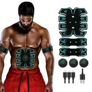 Sbomiaort Abs Stimulator,USB Rechargeable Gear for Abdomen/Arm Portable Fitness Workout Equipment for Men Woman,6 Modes,19 Levels of Intensity