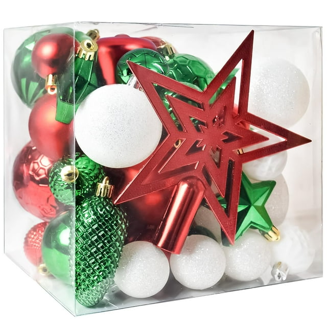 Sbomiaort Christmas Ball Ornaments Set 45PCS Shatterproof Christmas