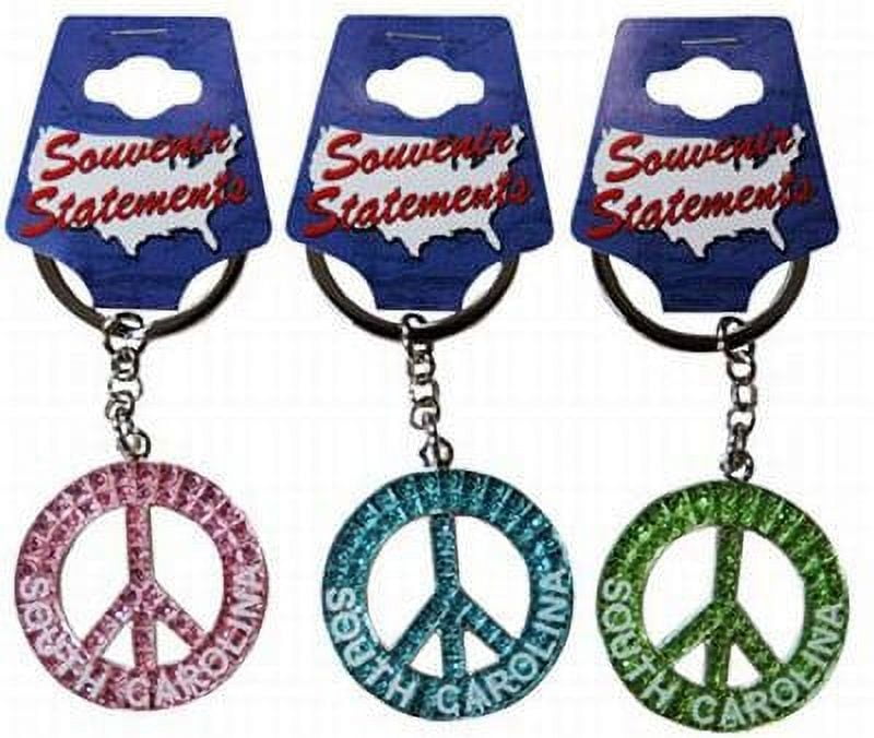 Sc Keychain Glitter Peace Symbol
