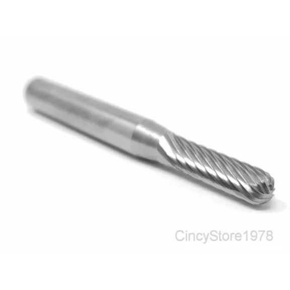 Sc14S Cylindrical Radius 3/16" Carbide Burr Bur Tool Die Grinder Bit 1/4" Shank