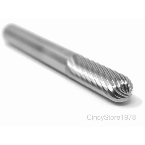 Sc1S Cylindrical 1/4" Carbide Burr Bur Tool Die Grinder Bit 1/4" Shank