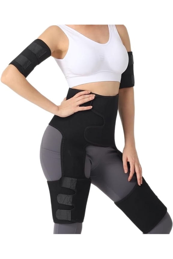 4 in 1 Waist Arm and Thigh Waist Trainer for Women, Sweat Band with Butt Lifter Slimming Waist Trimmer Band Plus Size