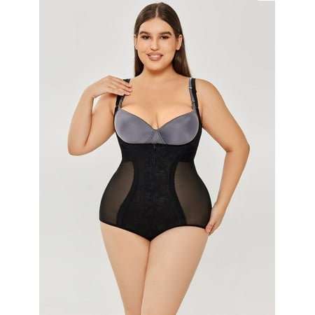 Scacto Butt Lifting Shapewear Plus Size for Women Tummy Control Open Bust Body Shaper Bodysuit Tummy Control Slim Body Shaper