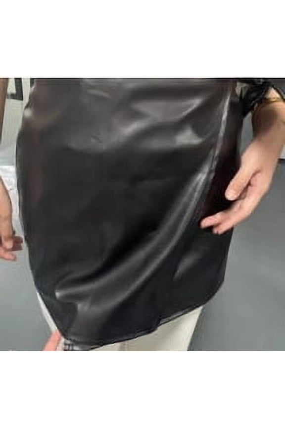 Faux Leather Skirts for Women Wrap-Front Elastic High Waisted Tie Waist Knee Length Stretch Bodycon Pencil Skirt