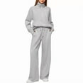 thumbnail image 1 of Scacto Women's 2 Piece Outfits Lounge Hoodie Set Oversized Half Zip Pullover Sweatshirt Wide Leg Sweatpant Sweatsuit Tracksuit with Pockets, 1 of 7