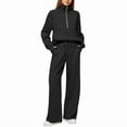 thumbnail image 1 of Scacto Women's 2 Piece Outfits Lounge Hoodie Set Oversized Half Zip Pullover Sweatshirt Wide Leg Sweatpant Sweatsuit Tracksuit with Pockets, 1 of 7
