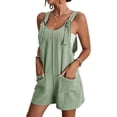 thumbnail image 1 of Scacto Women's Adjustable Strap Knot Front Romper Short Jumpsuit Overalls with Pocket, 1 of 8