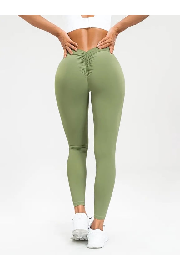 Women's High Waist Yoga Pants,Back V-Shaped Butt Lift,Peach Butt,Tummy Control Workout Running Yoga Leggings for Women