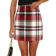 thumbnail image 1 of Scacto Women's Plaid Skirt Casual Short Length High Waist Bodycon Mini Pencil Skirt, 1 of 5