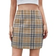 thumbnail image 1 of Scacto Women's Plaid Skirt Casual Short Length High Waist Bodycon Mini Pencil Skirt, 1 of 4