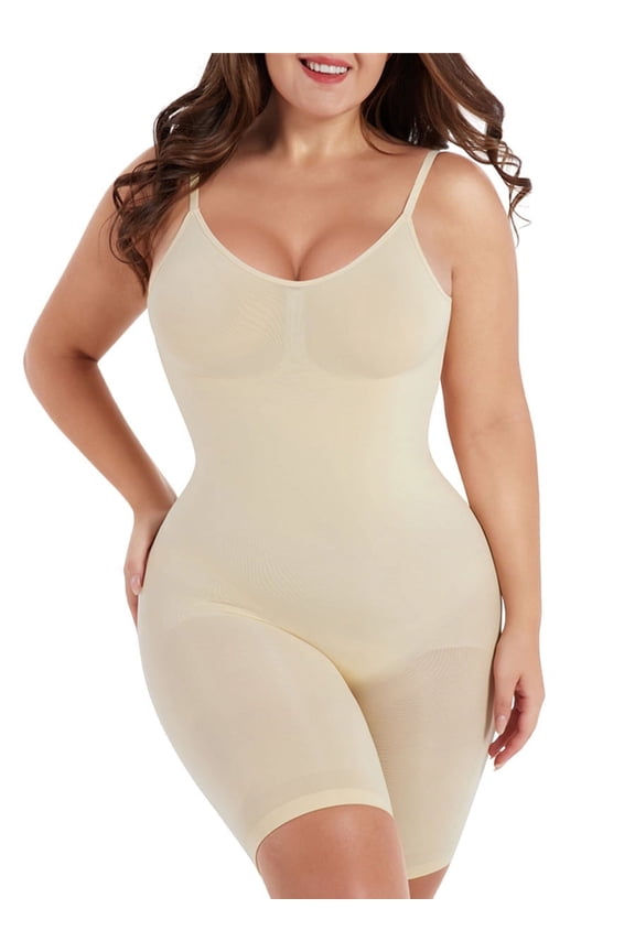 Women's Spaghetti Strap Simple Waist Fitted Belly Contracting And Hip Lifting Exposed Back Beauty Back Boxer Jumpsuit Seamless Romper