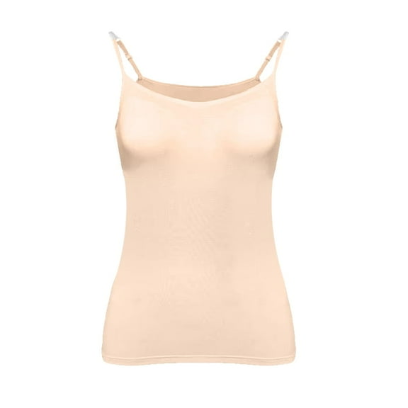 Scacto Womens Modal Built-in Shelf Bra Padded Basic Camisole Adjustable Spaghetti Strap Tank Tops Yoga Top Shirt Cotton Undershirt