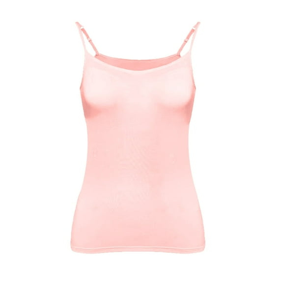 Scacto Womens Modal Built-in Shelf Bra Padded Basic Camisole Adjustable Spaghetti Strap Tank Tops Yoga Top Shirt Cotton Undershirt