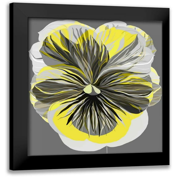 Scaffardi, Sally 15x15 Black Modern Framed Museum Art Print Titled - Pansies I