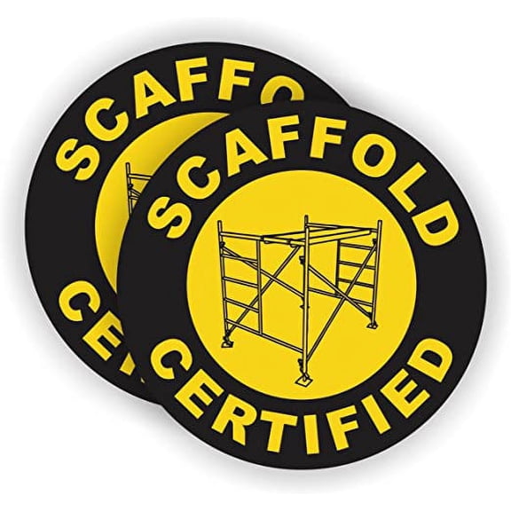Scaffold Certified Hard Hat Sticker / Helmet Decal Label Lunch Tool Box | Size: 2"