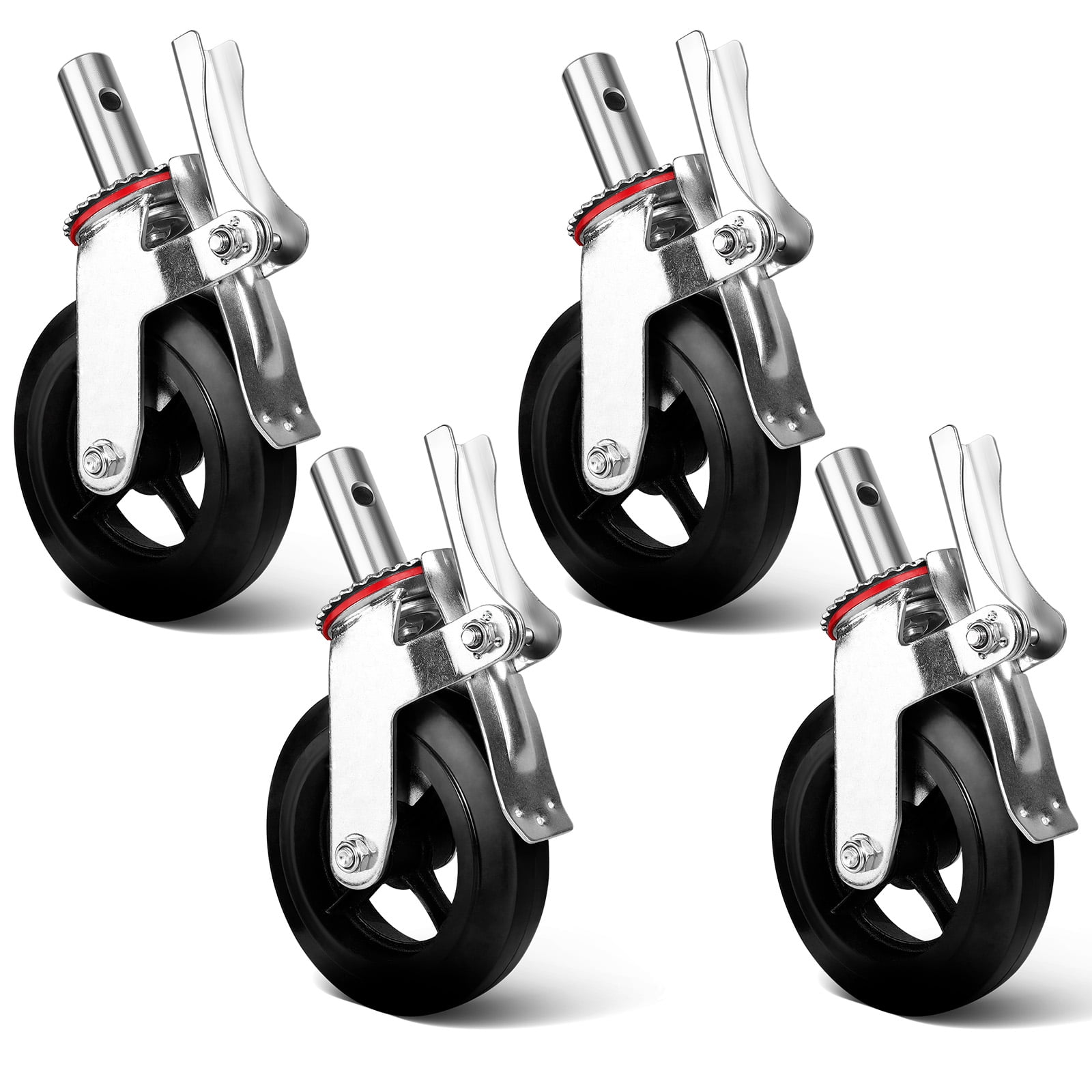 Scaffolding Wheels Set of 4, Heavy Duty Casters, Hold up to 4,400 LBS,with 2 Lockin Brakes