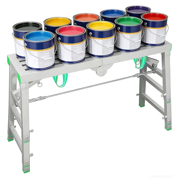 Scaffolding for Home Improvement, Featuring Adjustable Height And a Collapsible Work Platform/Portable Ladder