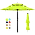 thumbnail image 1 of Scafild | 10ft Outdoor Patio Umbrellas with Solar Lights, 3 Tier Vented Large Market Table Umbrella with 8 Sturdy Ribs & 1.5" Pole UV Protection for Garden Deck Backyard Pool - Apply Green, 1 of 9