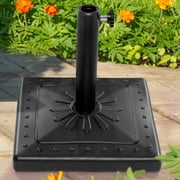 Scafild | 33-lbs SunFlower-Pattern Patio Umbrella Stands, 15" Pre-Filled Square Patio Umbrella Stand, Heavy-Duty Market Patio Umbrella Stand (Black)